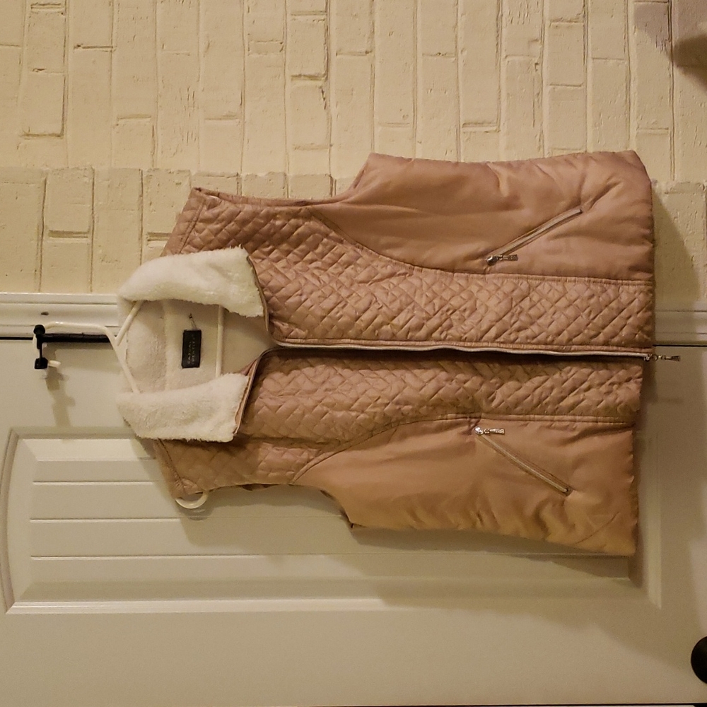 Tan fleece lined vest